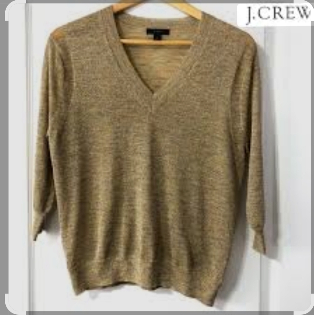 J.Crew Gold V-Neck Sweater